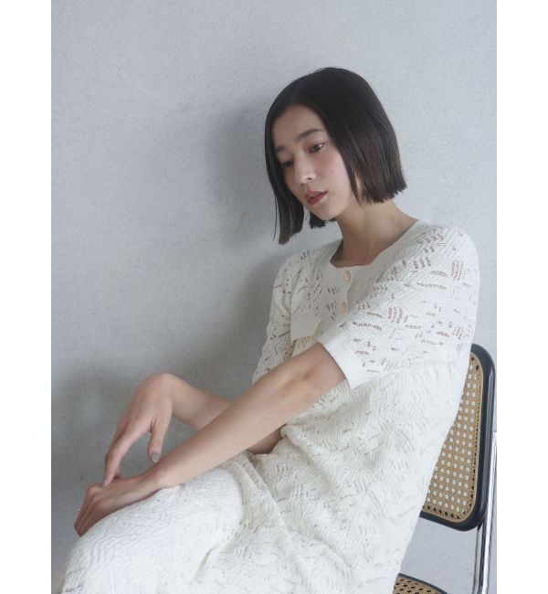 LAGUNAMOON「パターンニッティングフロントボタンワンピース」|ワンピース|