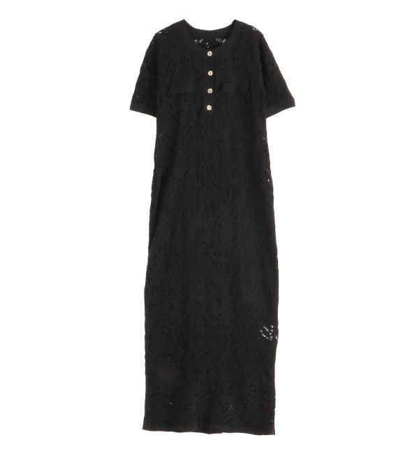 LAGUNAMOON「パターンニッティングフロントボタンワンピース」|ワンピース|