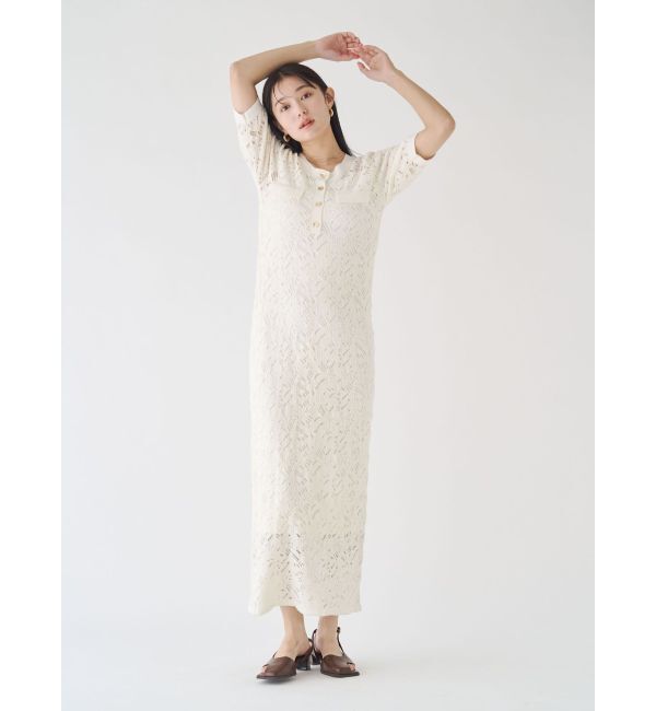 LAGUNAMOON「パターンニッティングフロントボタンワンピース」|ワンピース|