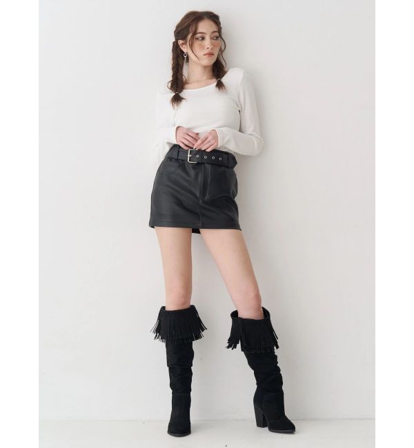 EVRIS「フリンジデザインロングブーツ」|ロングブーツ|