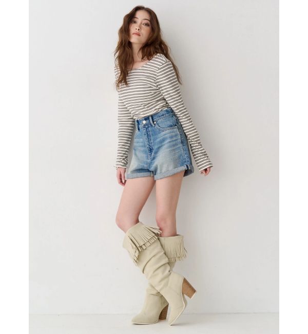 EVRIS「フリンジデザインロングブーツ」|ロングブーツ|