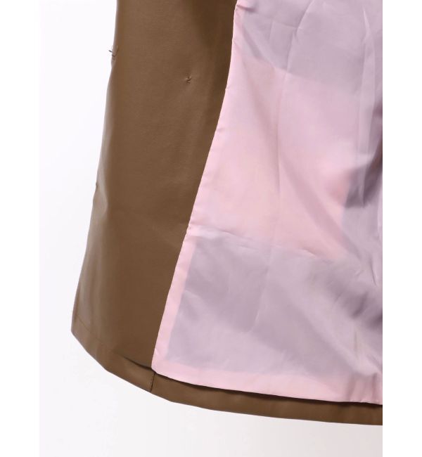 jouetie「フェイクレザーAラインジャケット」|ライダースジャケット|