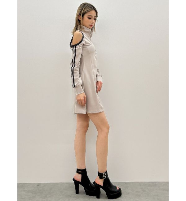 GYDA「GD track 2ラインオープンショルダーフレアワンピース」|ワンピース|