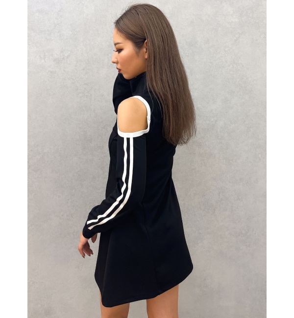 GYDA「GD track 2ラインオープンショルダーフレアワンピース」|ワンピース|