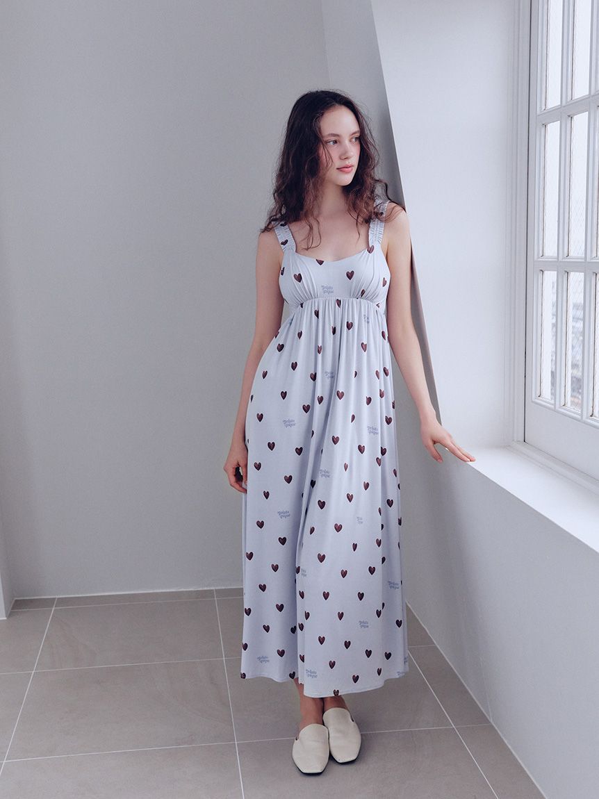 gelato pique「【接触冷感】ハート柄カップインワンピース」|ルームウェア|