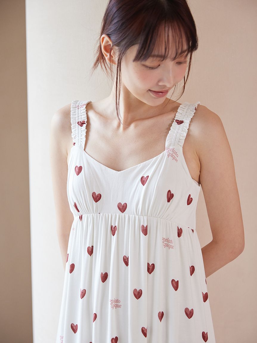 gelato pique「【接触冷感】ハート柄カップインワンピース」|ルームウェア|