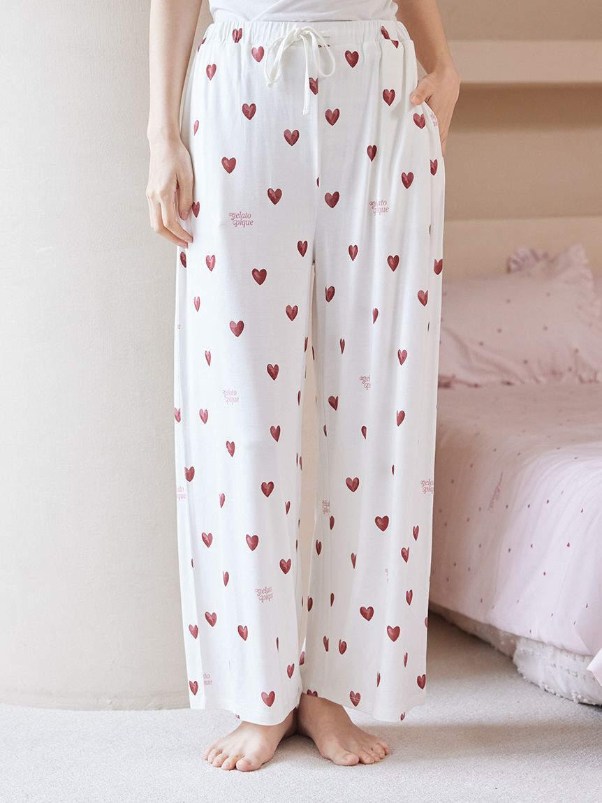 gelato pique「【接触冷感】ハート柄ロングパンツ」|ルームウェア|