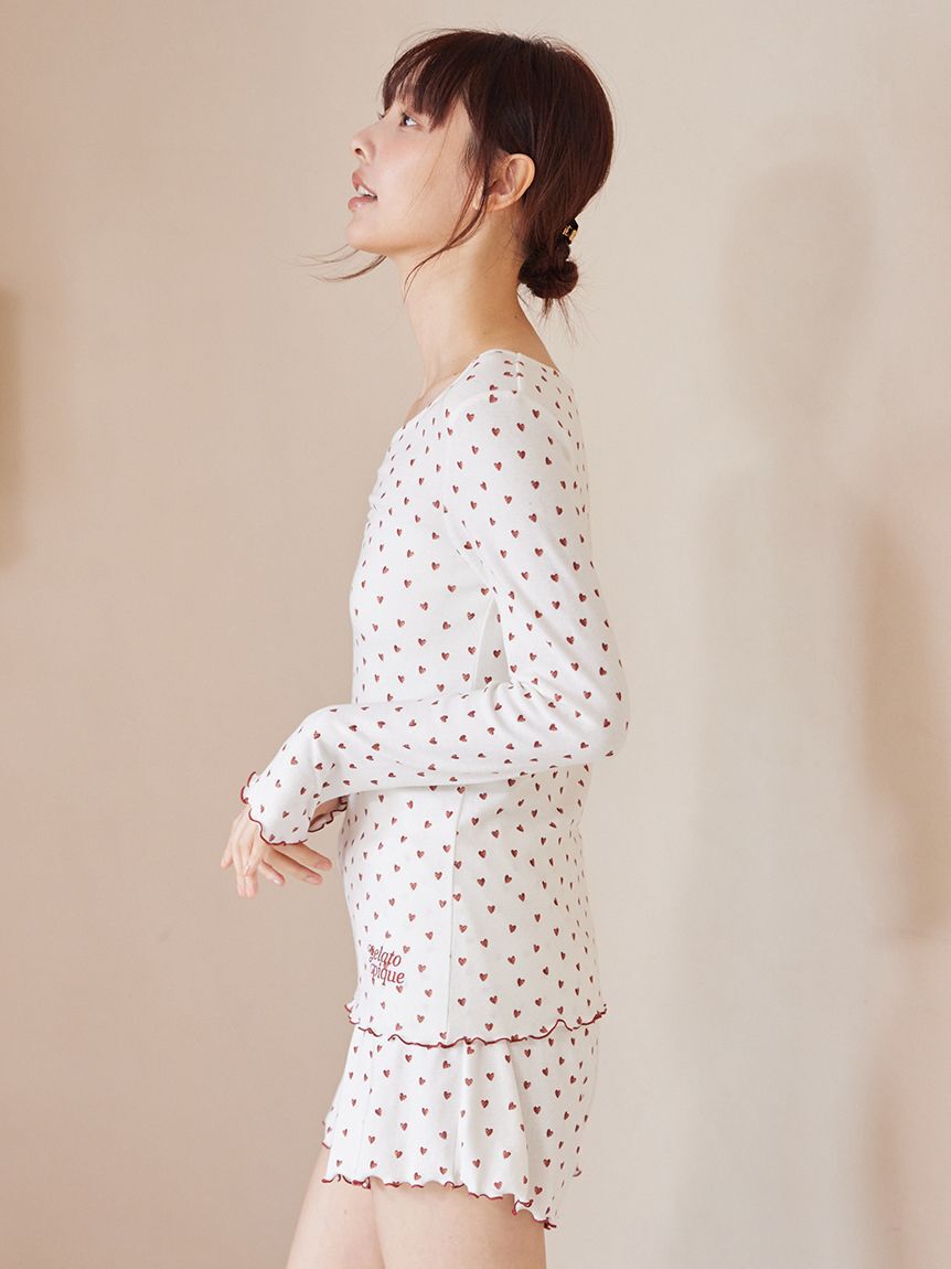 gelato pique「針抜きハート柄プルオーバー」|ルームウェア|