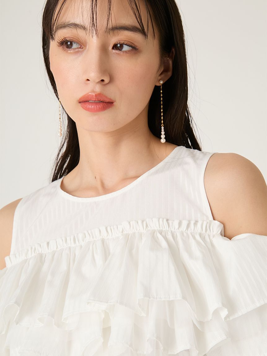 FRAY I.D「チュールコンビフリルティアードブラウス」|シャツ・ブラウス|
