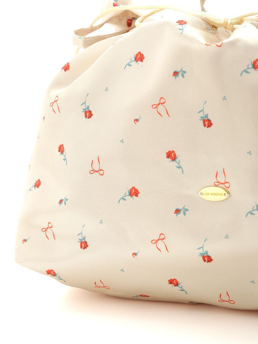 LILY BROWN Lingerie「【LILY BROWN Lingerie】サテンバケットバッグ～プティ ローズ～」|ハンドバッグ|