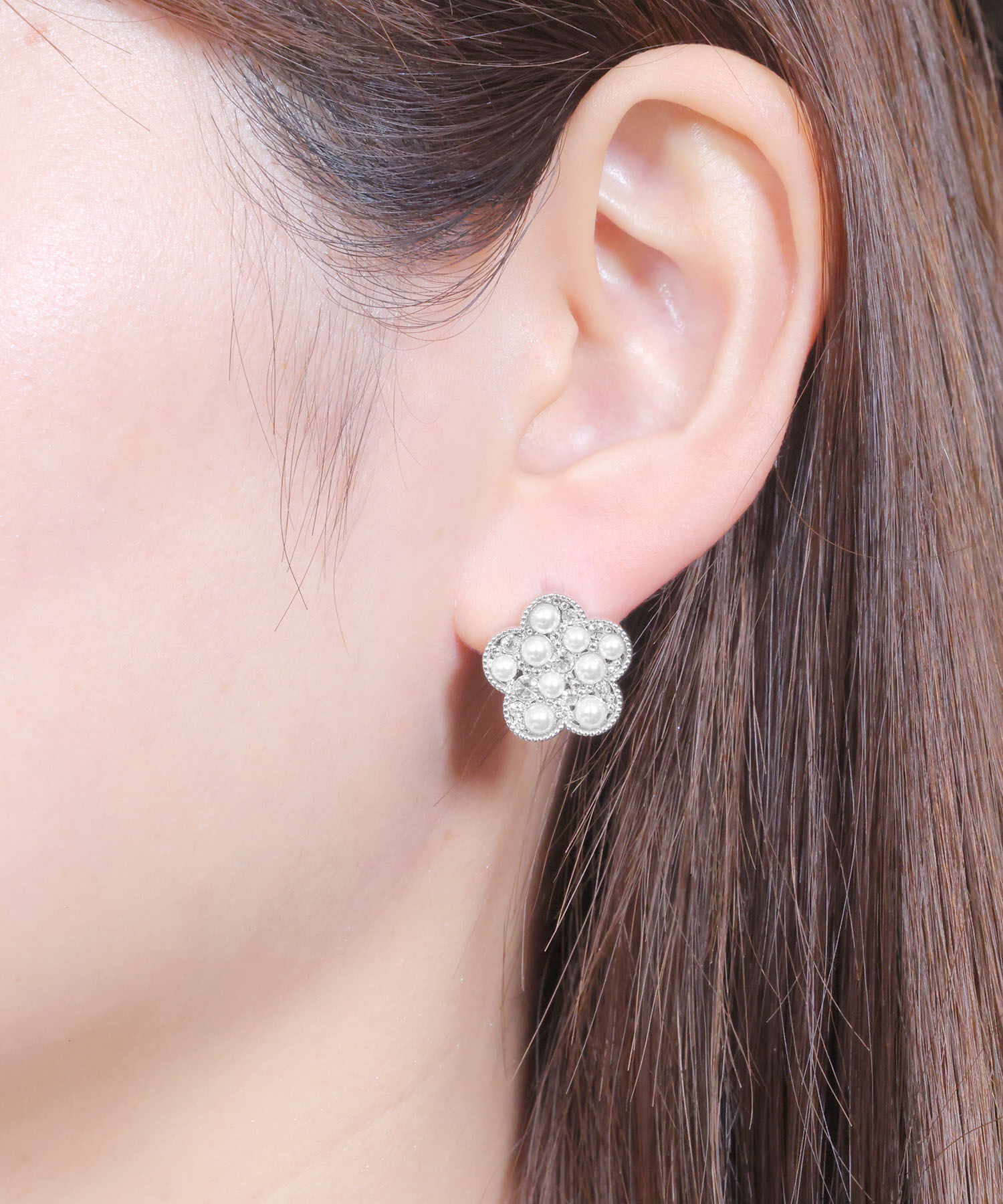 MARY QUANT「パールクラスタ ピアス」|ピアス|シルバー