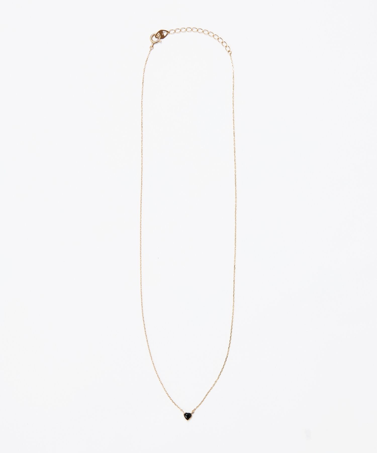 JUPITER「【K10】ハートモチーフ天然石ネックレス/オニキス/<全長約36+3cm調整可能>」|ネックレス|