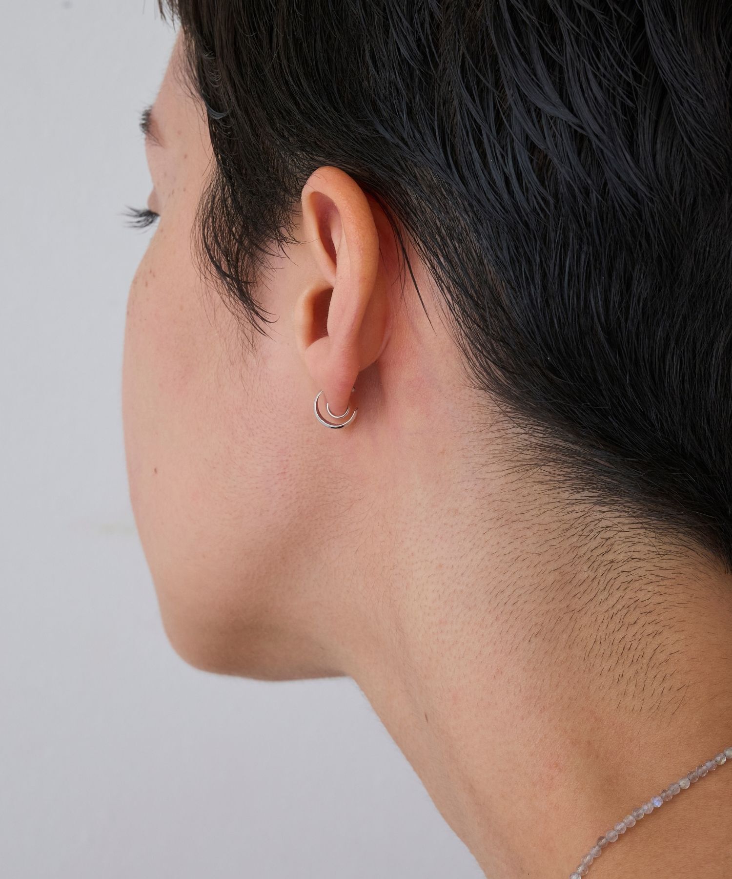 JUPITER「【K10】パフィーフープイヤリング/金属アレルギー対応　ニッケルフリー　シルバー」|イヤリング|