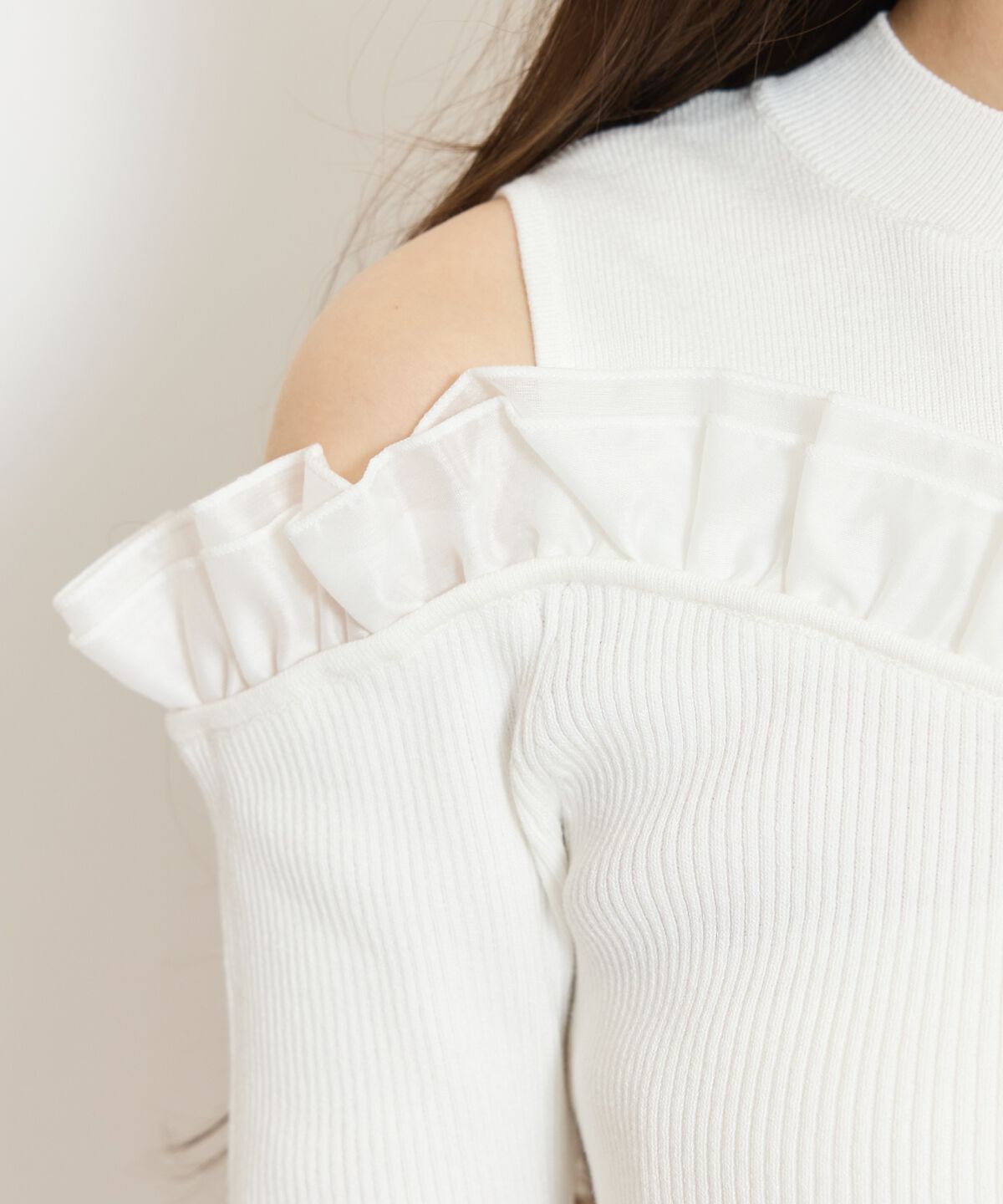 WILLSELECTION「フリルレイヤードリブニット」|ニット・セーター|