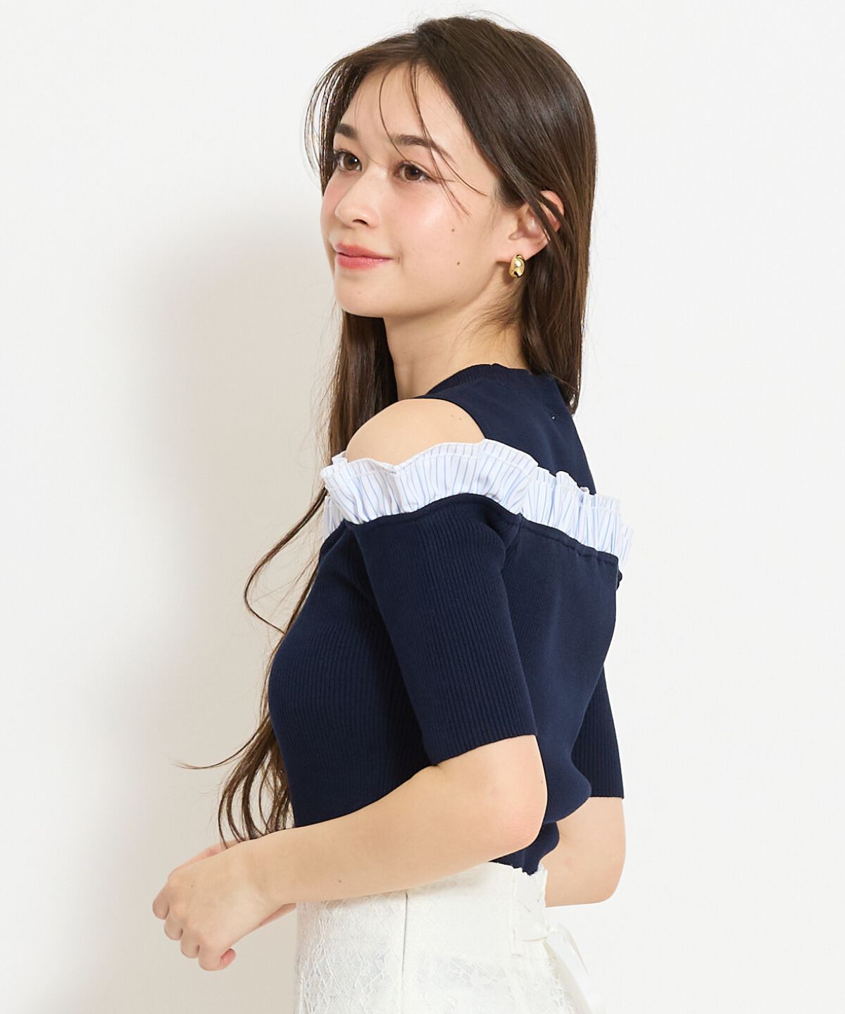 WILLSELECTION「フリルレイヤードリブニット」|ニット・セーター|