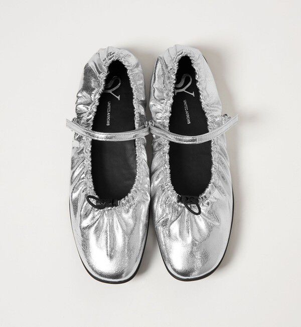 SY UNITED ARROWS「＜SY＞ シャーリングベルクロ フラット20&uarr;」|バレエシューズ|SILVER