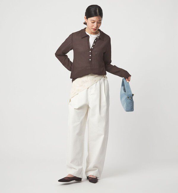 UNITED ARROWS green label relaxing「【WEB限定】＜at ease＞シアー サッカーライク エリツキ プルオーバー カットソー」|Tシャツ・カットソー|