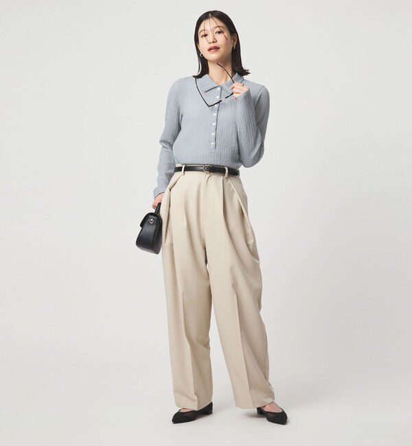 UNITED ARROWS green label relaxing「【WEB限定】＜at ease＞シアー サッカーライク エリツキ プルオーバー カットソー」|Tシャツ・カットソー|