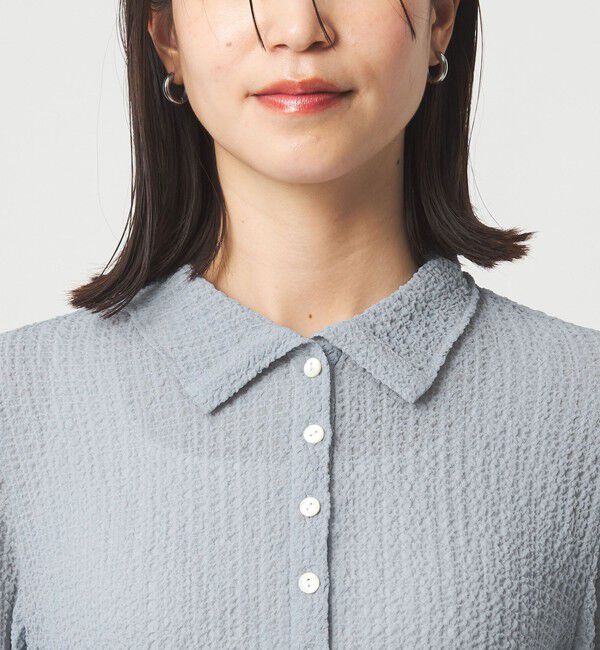 UNITED ARROWS green label relaxing「【WEB限定】＜at ease＞シアー サッカーライク エリツキ プルオーバー カットソー」|Tシャツ・カットソー|