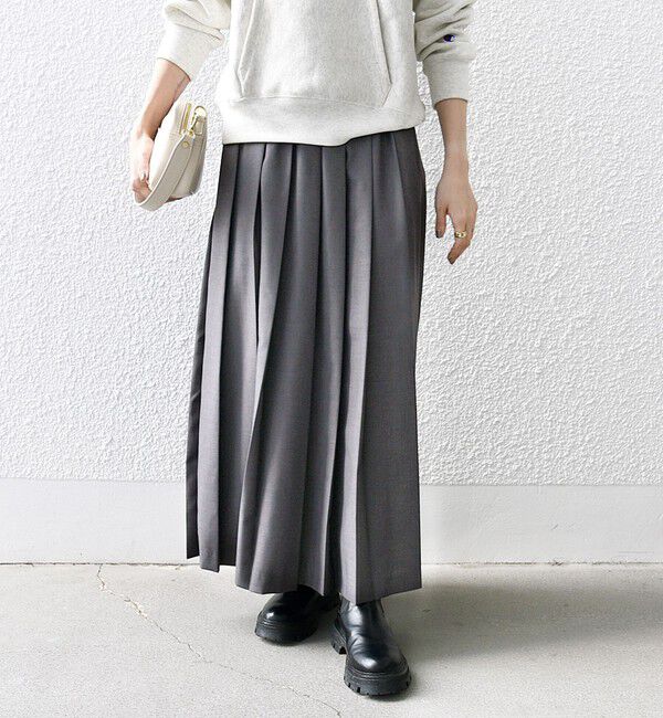 SHIPS any「SHIPS any: ウーステッド ワイド プリーツ マキシ スカート 2」|スカート|