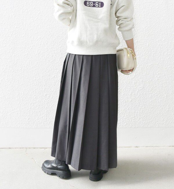 SHIPS any「SHIPS any: ウーステッド ワイド プリーツ マキシ スカート 2」|スカート|
