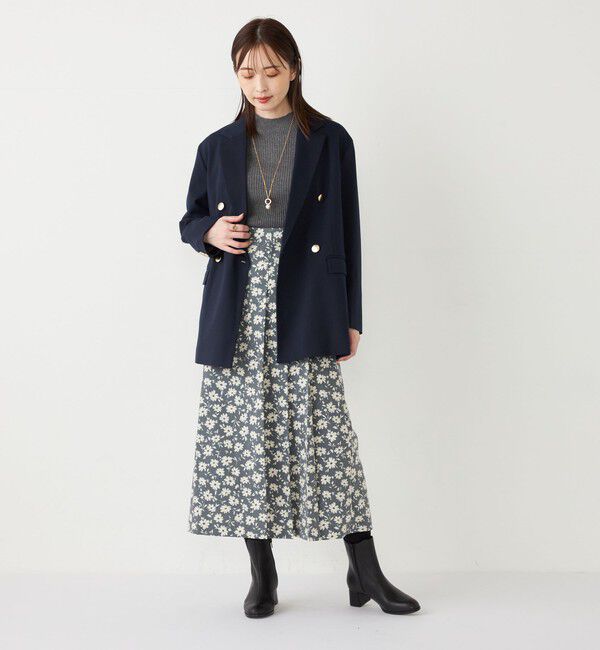 SHIPS Colors 「SHIPS Colors:〈手洗い可能〉フラワー プリント ラップ スカート」|フレア|