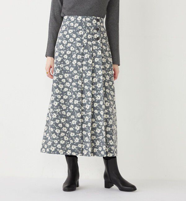 SHIPS Colors 「SHIPS Colors:〈手洗い可能〉フラワー プリント ラップ スカート」|フレア|