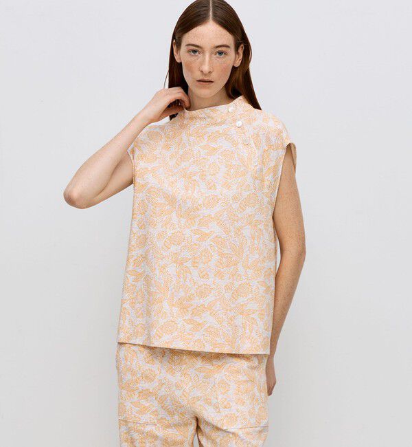 BACCA「レーヨンコットン ネッププリントブラウス」|シャツ・ブラウス|