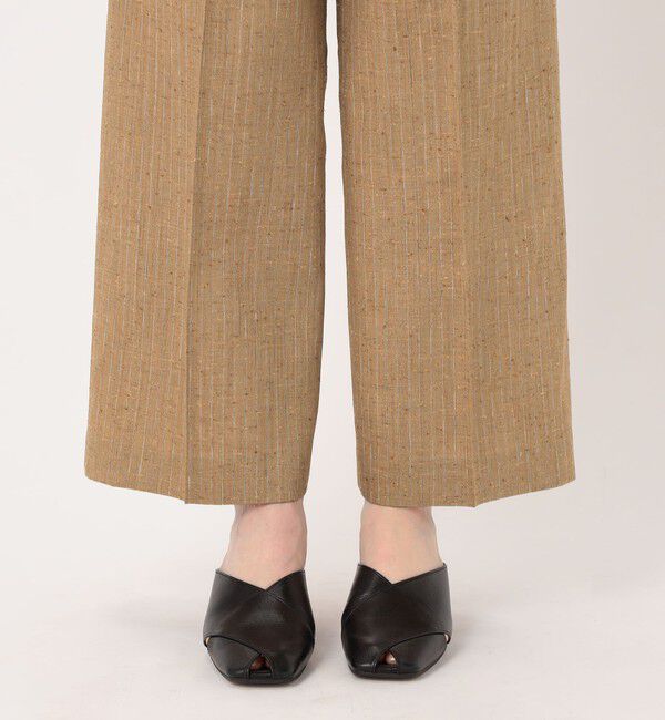 DES PRES「リネンストライプ ワンタックパンツ」|スラックス|
