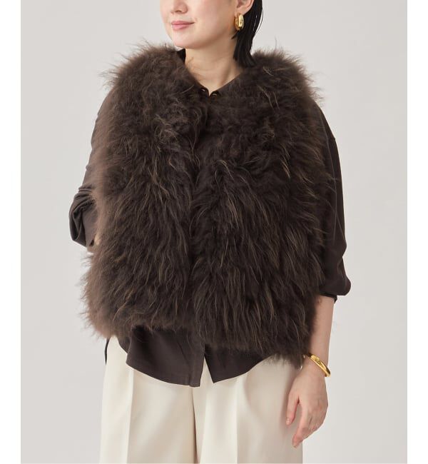 VERMEIL par iena「Cashmere Fur gilet」|その他|ブラウン