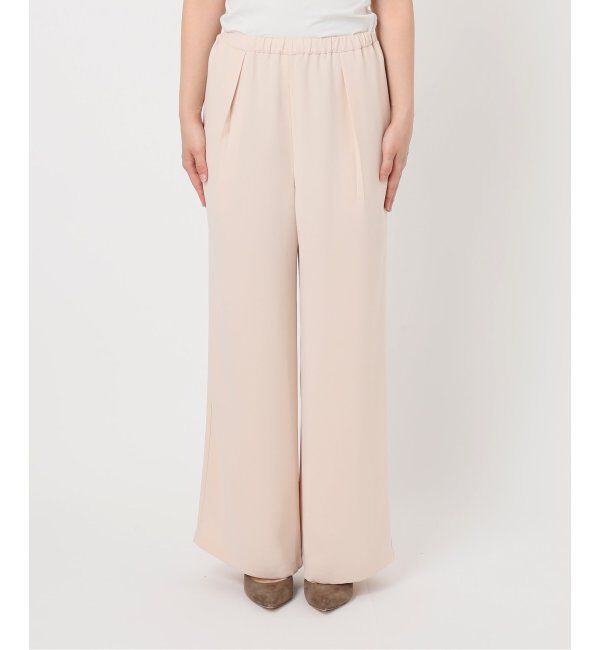 NOBLE「【洗える】ライトジョーゼットドレープパンツ」|スラックス|