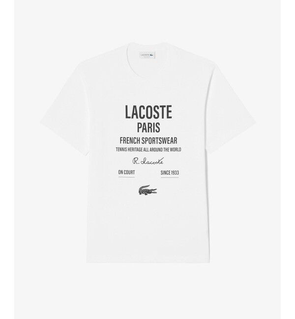 LACOSTE「タイポグラフィTシャツ」|Tシャツ・カットソー|ホワイト