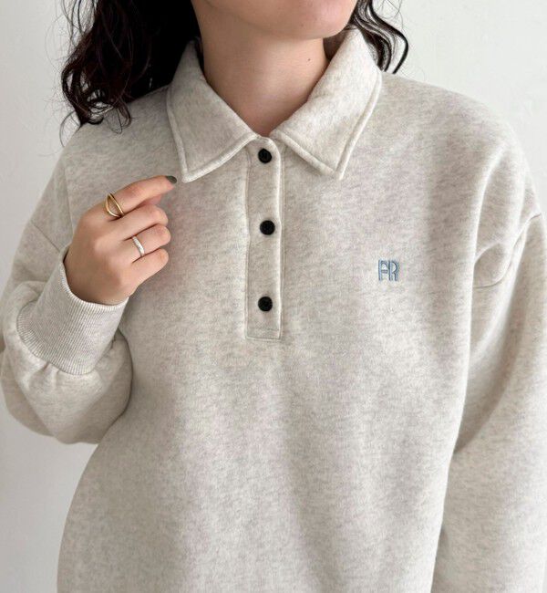 fredy emue「FR刺繍衿付き起毛スウェットプルオーバー」|スウェット・ジャージ|