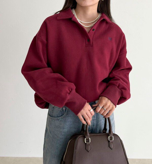 fredy emue「FR刺繍衿付き起毛スウェットプルオーバー」|スウェット・ジャージ|