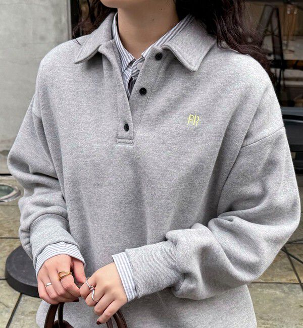 fredy emue「FR刺繍衿付き起毛スウェットプルオーバー」|スウェット・ジャージ|