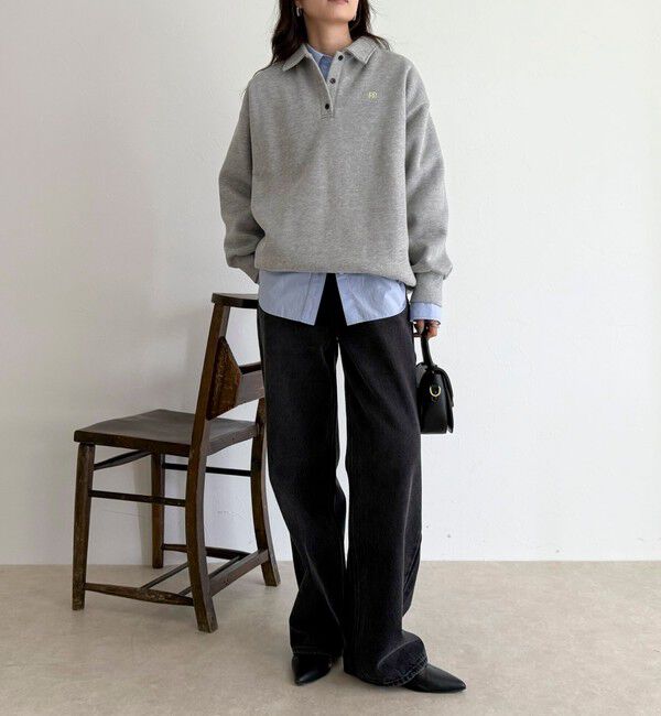 fredy emue「FR刺繍衿付き起毛スウェットプルオーバー」|スウェット・ジャージ|