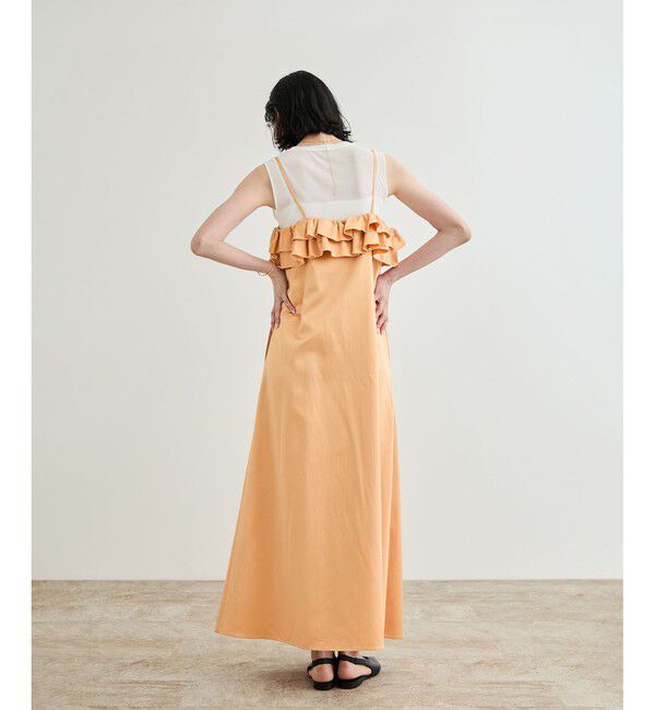 ROPE「【洗える】シャイニーサテンキャミワンピース」|ドレス|