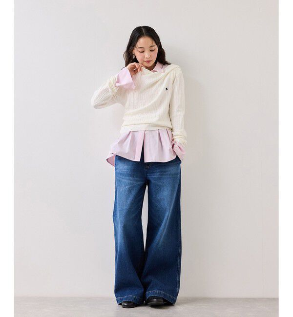 VIS「【POLO BCS】VIS別注ベルト付きウエストタックシャツブラウス」|シャツ・ブラウス|