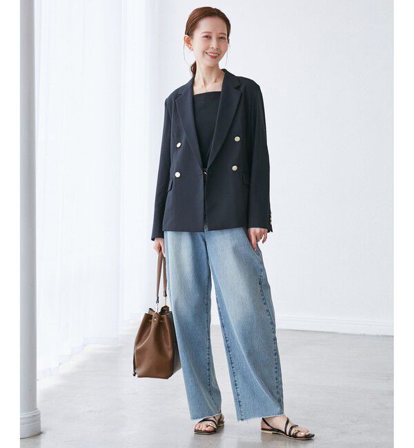 Rope&rsquo;Picnic「カナパ 金ボタンジャケット/セットアップ対応・UV・抗菌防臭・接触冷感」|テーラードジャケット|