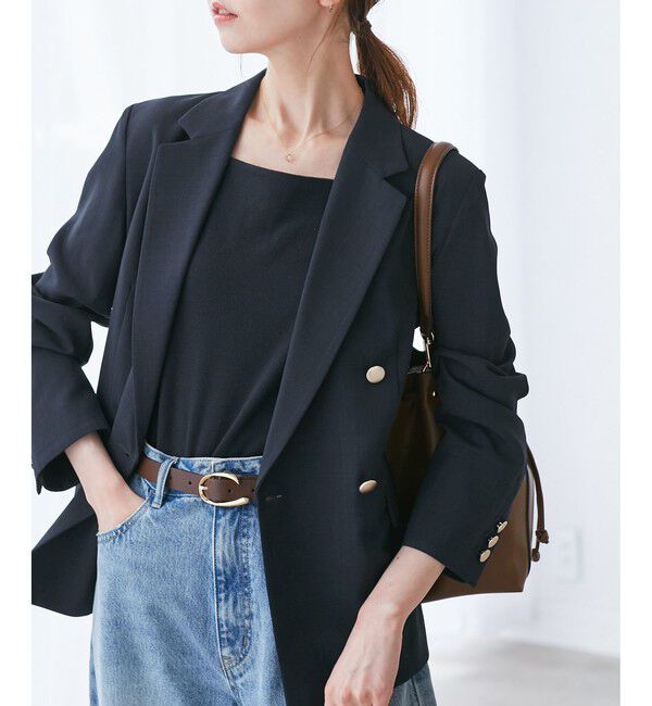 Rope&rsquo;Picnic「カナパ 金ボタンジャケット/セットアップ対応・UV・抗菌防臭・接触冷感」|テーラードジャケット|