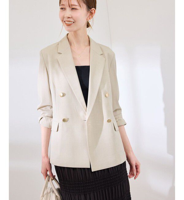 Rope&rsquo;Picnic「カナパ 金ボタンジャケット/セットアップ対応・UV・抗菌防臭・接触冷感」|テーラードジャケット|