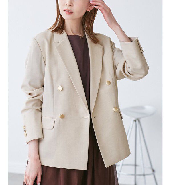 Rope&rsquo;Picnic「カナパ 金ボタンジャケット/セットアップ対応・UV・抗菌防臭・接触冷感」|テーラードジャケット|