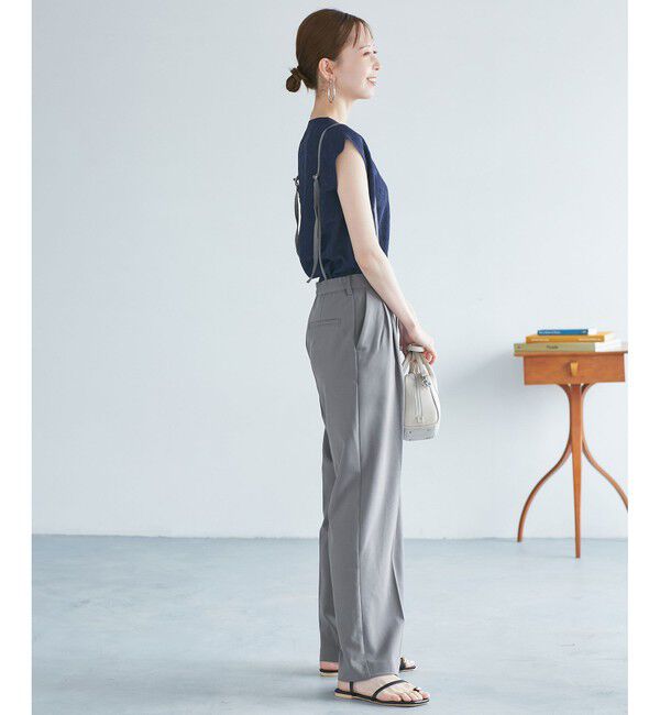 Rope&rsquo;Picnic「【3サイズ展開】サスペンダー付きワイドパンツ」|チノ|