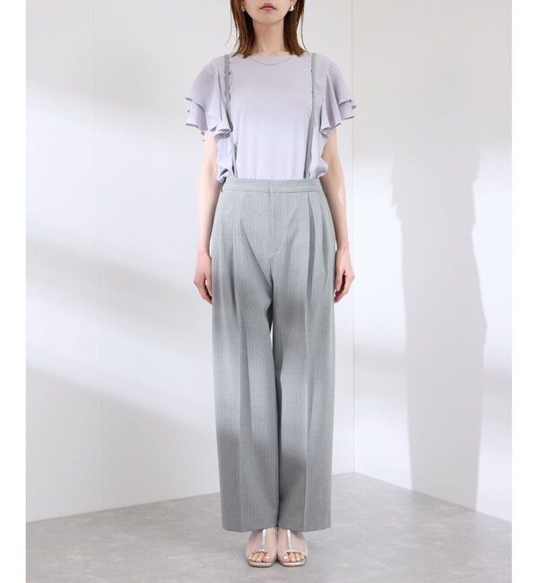 Rope&rsquo;Picnic「【3サイズ展開】サスペンダー付きワイドパンツ」|チノ|