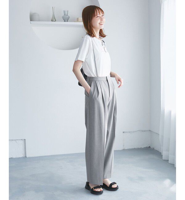 Rope&rsquo;Picnic「【3サイズ展開】サスペンダー付きワイドパンツ」|チノ|