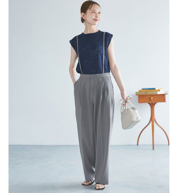 Rope&rsquo;Picnic「【3サイズ展開】サスペンダー付きワイドパンツ」|チノ|