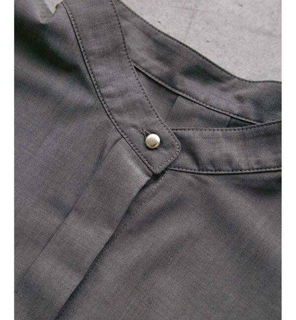 Rope&rsquo;Picnic「【UVカット・接触冷感・イージーケア】バンドカラーノースリーブシャツ/通勤対応」|シャツ・ブラウス|