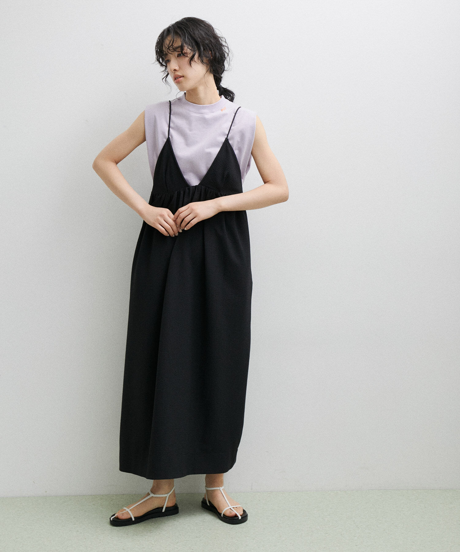 ADAM ET ROPE'「フクレジャカードコクーンワンピース」|ワンピース|