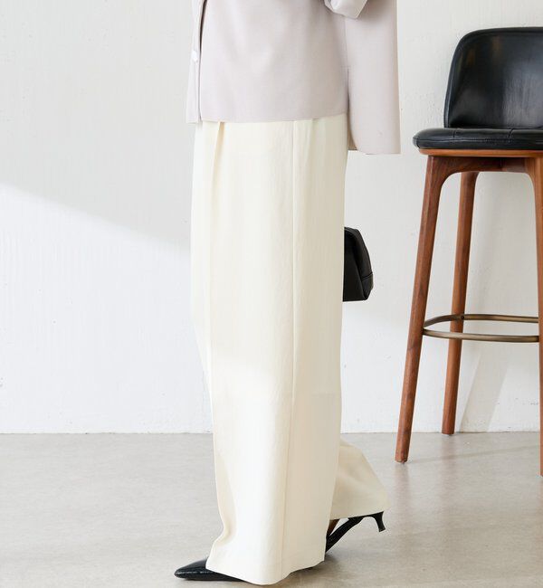  「《マイナス3kg見え/サイズ展開豊富》ジャージワイドパンツ」|スラックス|