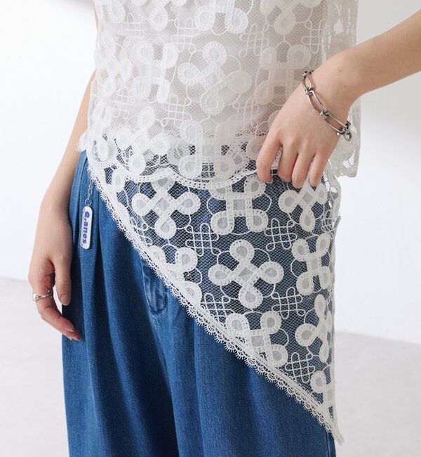  「【＋１アイテム】モチーフレース2WAYベスト」|シャツ・ブラウス|